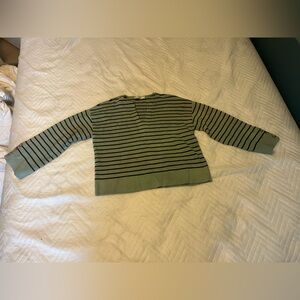 LOFT Mint and Black Knit Top